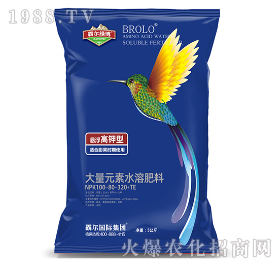 懸浮高鉀型大量元素水溶肥料NPK100-80-320+TE-霸爾國(guó)際
