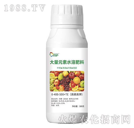 大量元素水溶肥料（高磷高鉀）0-400-500+TE-潤(rùn)田植保