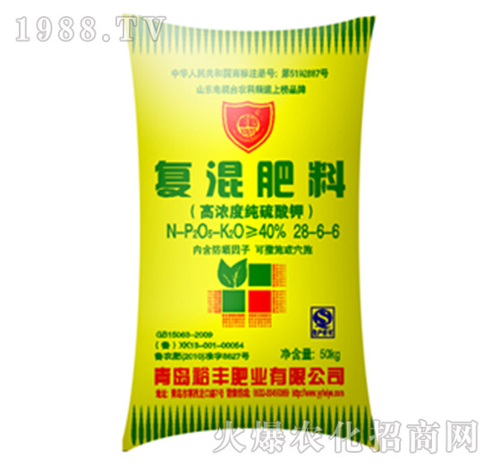 高濃度純硫酸鉀復(fù)混肥料28-6-6-裕豐