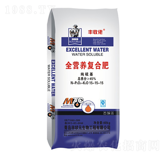 純硫基全營(yíng)養(yǎng)復(fù)合肥15-15-15-豐收佬-田狀元生物