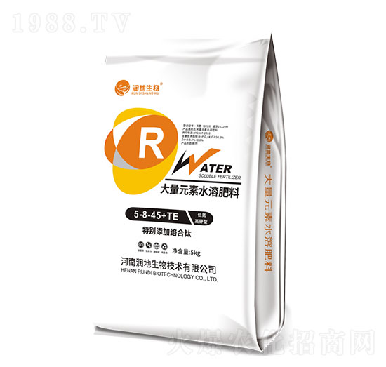 大量元素水溶肥料5-8-45+TE-著色肥-潤地生物
