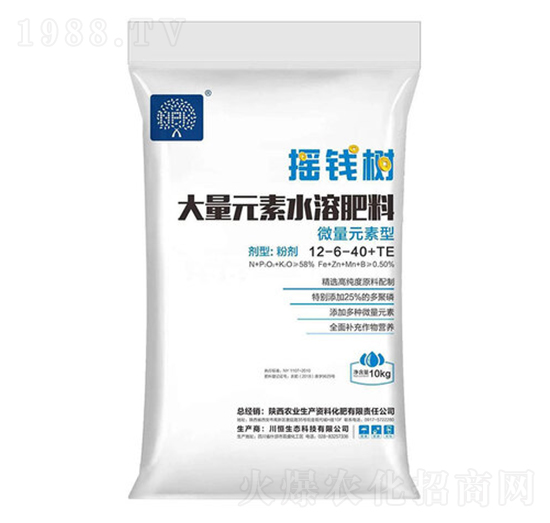 微量元素型大量元素水溶肥12-6-40+TE-搖錢(qián)樹(shù)-農(nóng)業(yè)生產(chǎn)