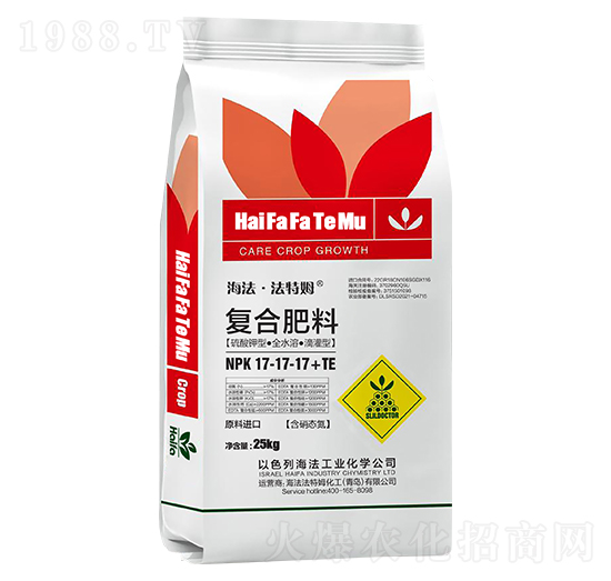 硫酸鉀型全水溶滴灌復合肥料17-17-17+TE-海法·法特姆-海法