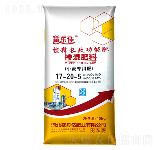 小麥專用控釋長(zhǎng)效功能摻混肥料17-20-5-密丹億