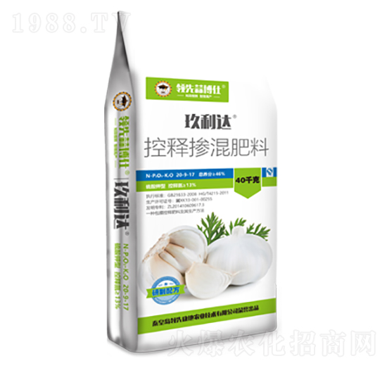 大蒜專(zhuān)用型控釋摻混肥料20-9-17-玖利達(dá)-領(lǐng)先康地