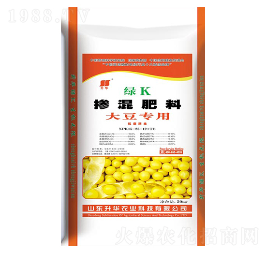 綠K大豆專(zhuān)用摻混肥料15-25-12-升華