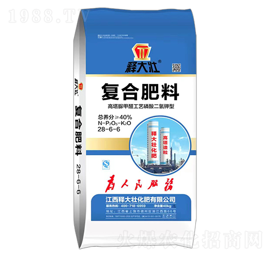 高塔脲甲醛工藝磷酸二氫鉀型復合肥料28-6-6-釋大壯