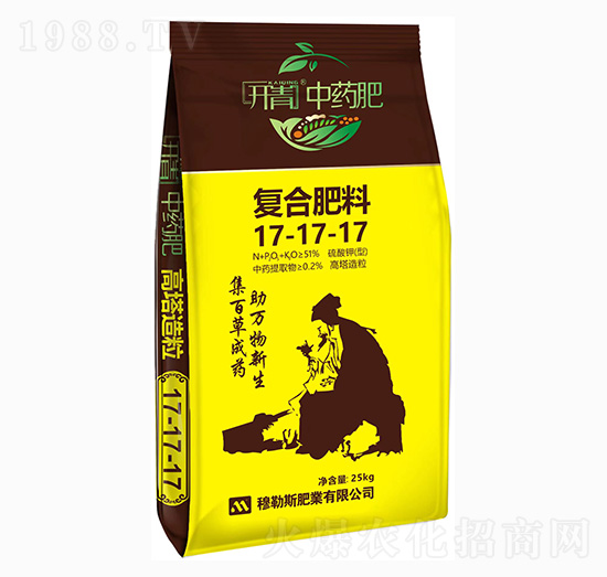硫酸鉀型高塔造粒復合肥料17-17-17-開青中藥肥-穆勒斯肥業(yè)