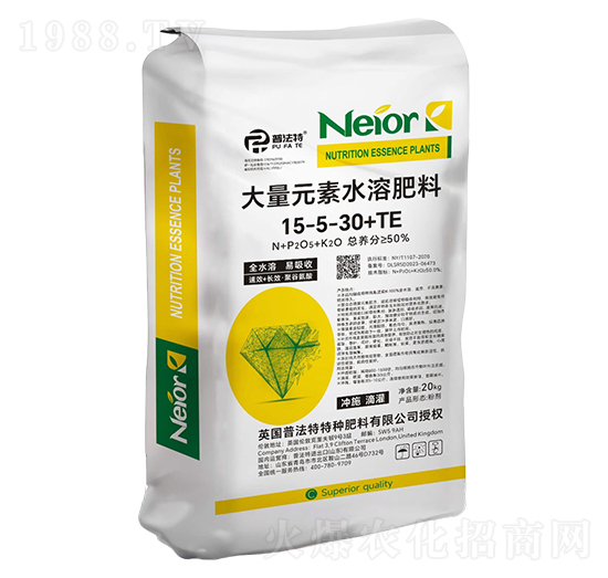 大量元素水溶肥料15-5-30+TE-普法特